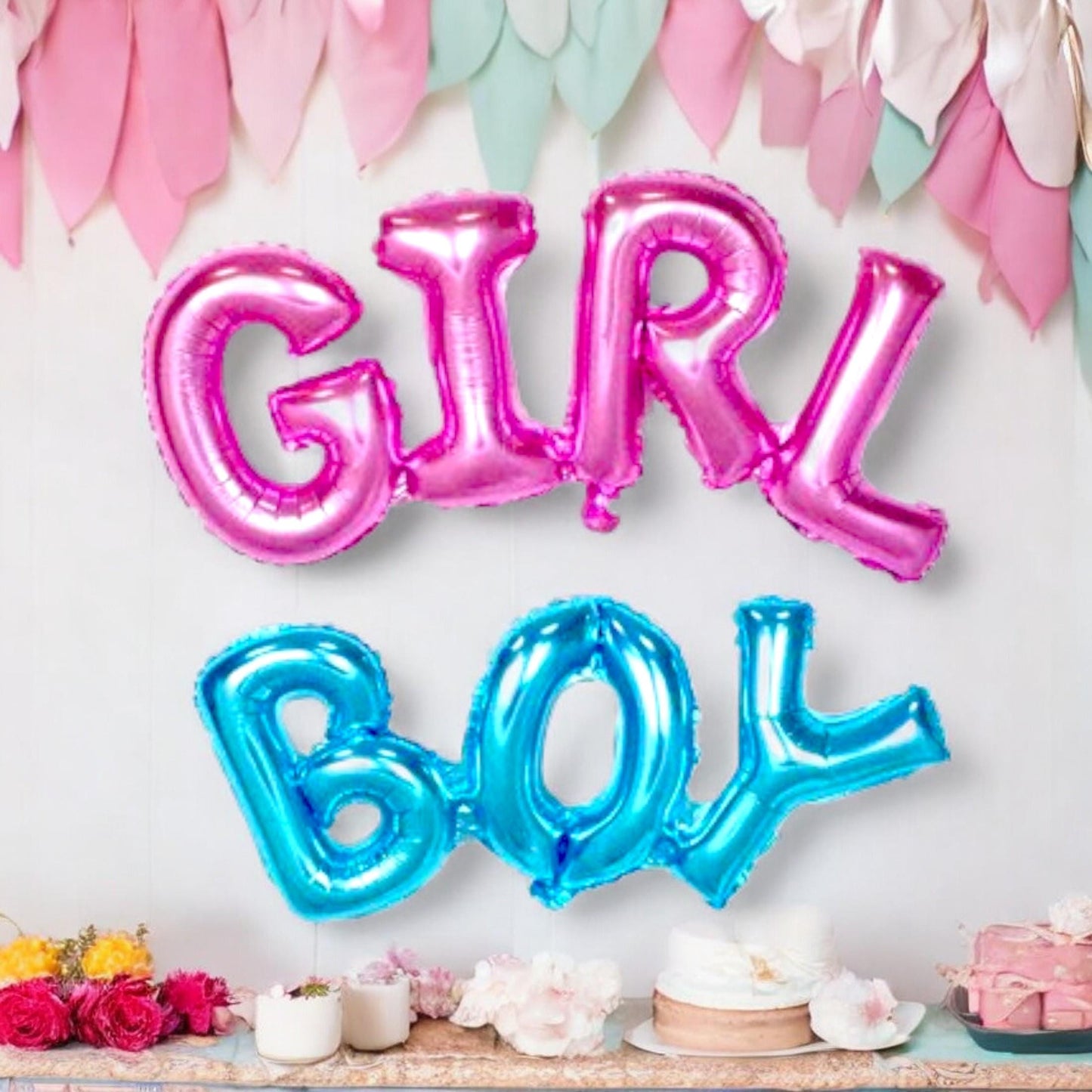 Gender Neutral Baby Shower Balloons Boy Girl Foil Mylar Balloons, Unisex Baby Shower Party Decoration