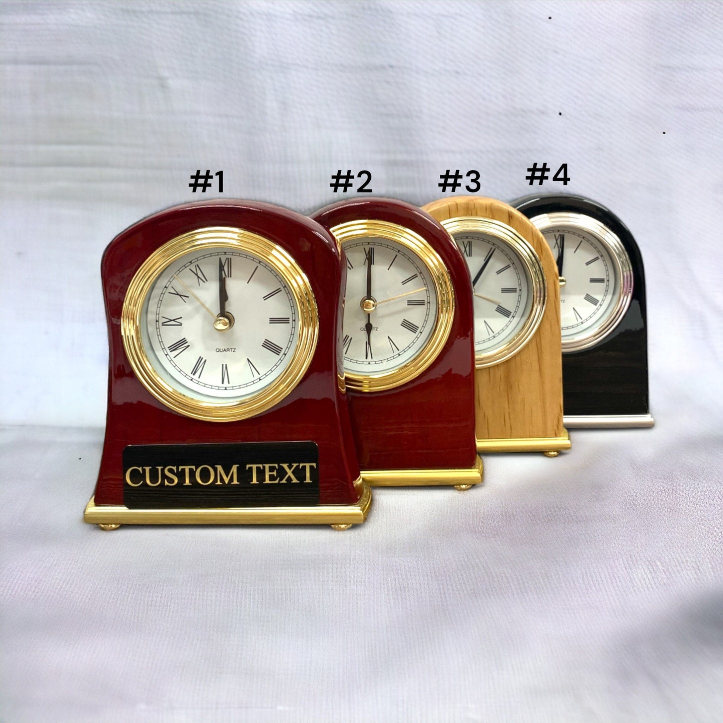 Personalized Engraved Desk Clock - Custom Wood Anniversary Gift - Small Retro Clock for Living Room - Unique Office Promotion Gift