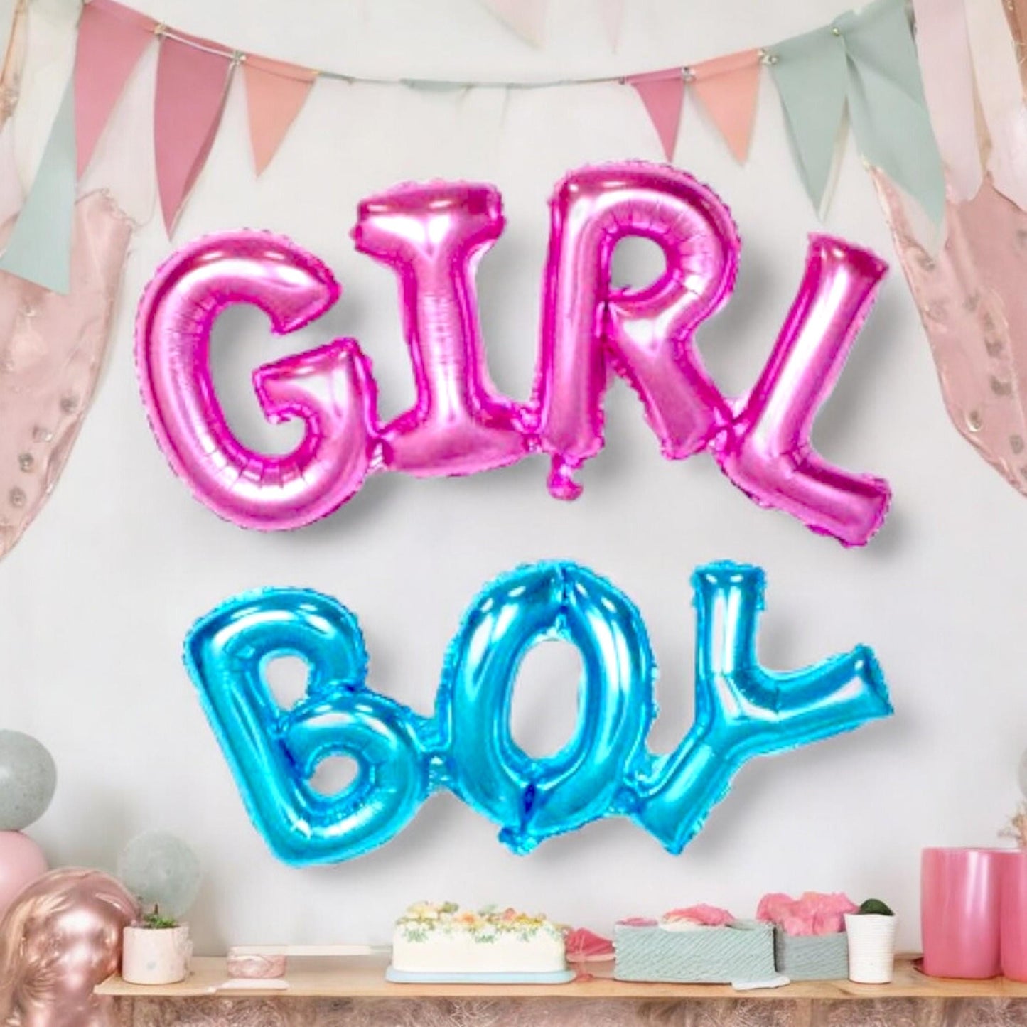 Gender Neutral Baby Shower Balloons Boy Girl Foil Mylar Balloons, Unisex Baby Shower Party Decoration