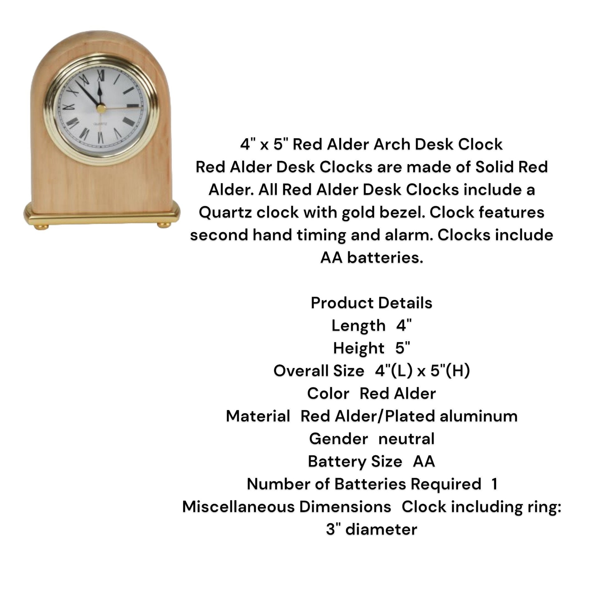 Personalized Engraved Desk Clock - Custom Wood Anniversary Gift - Small Retro Clock for Living Room - Unique Office Promotion Gift