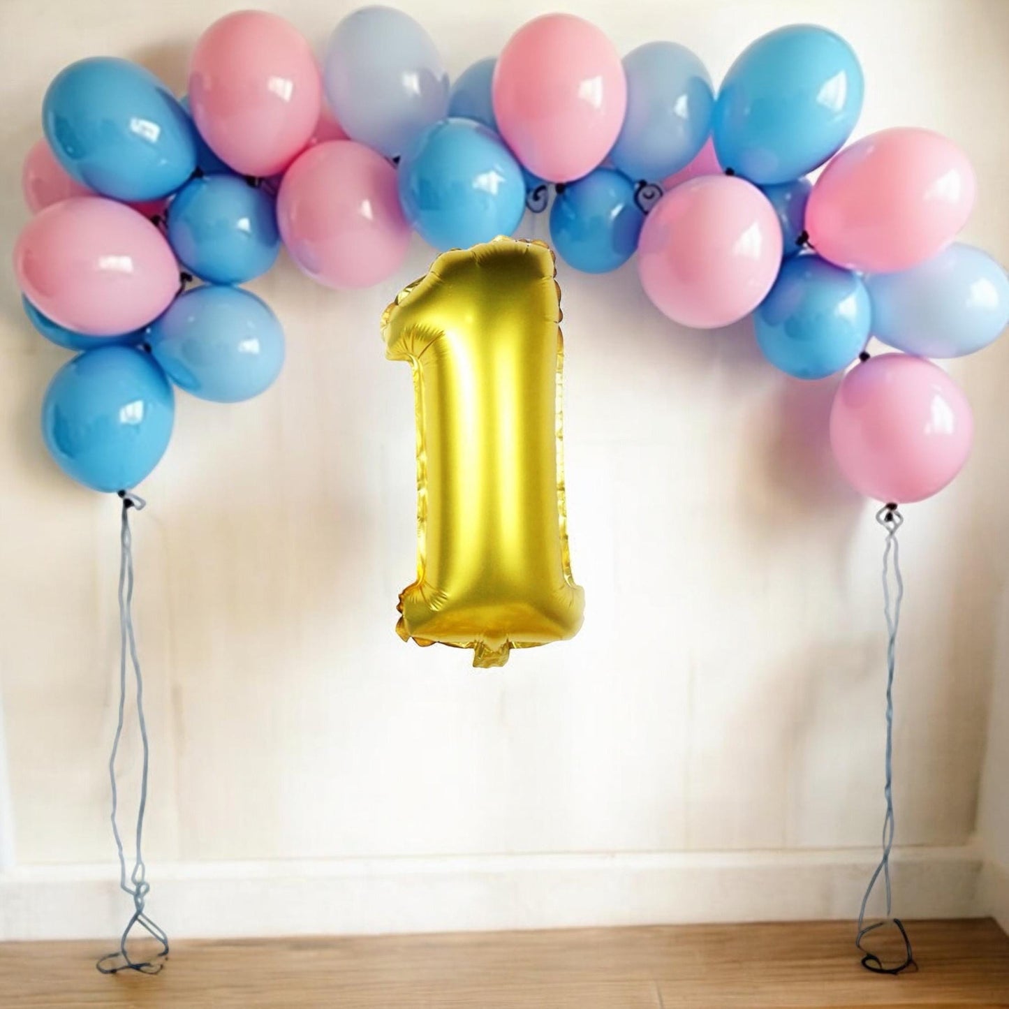 Giant Gold Number One First Birthday Balloons 32 inches