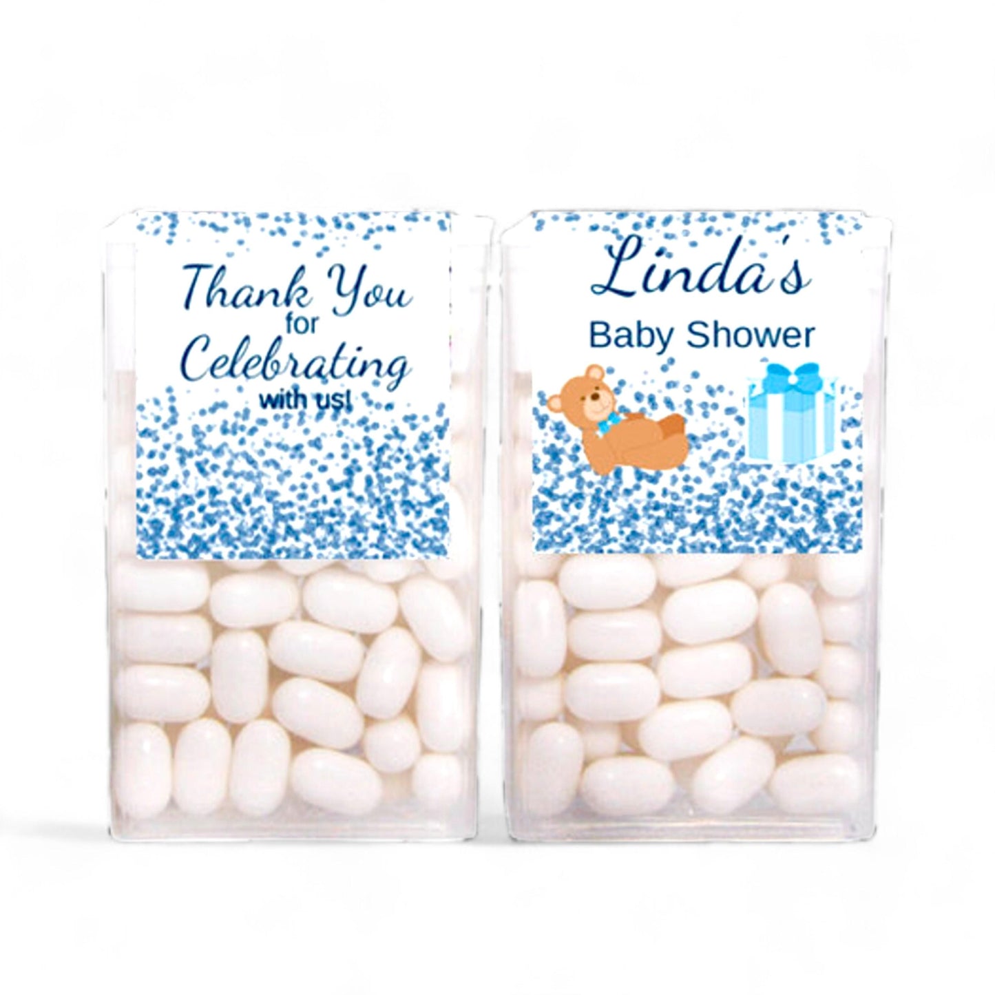 Personalized Baby Boy Shower Labels for Tic Tac Boxes, Stickers Custom Boy Party Favors