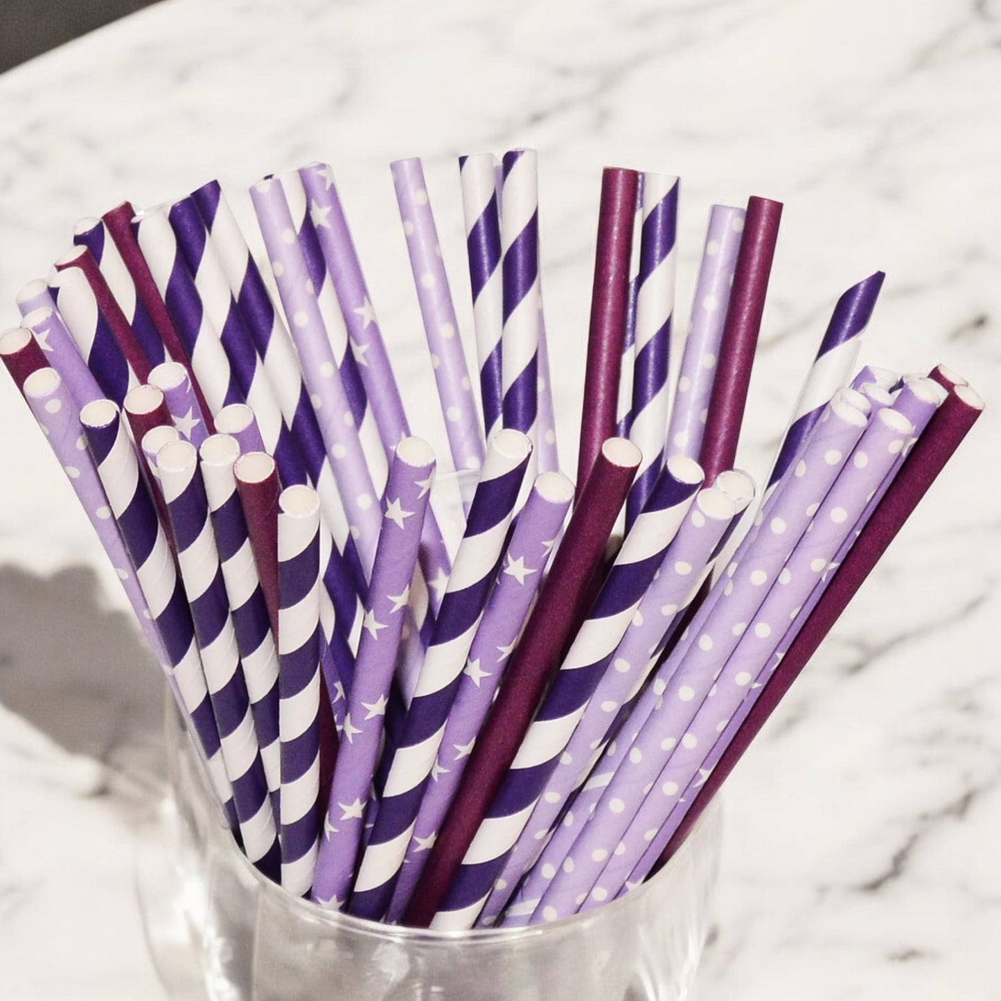 Purple Straws Paper Bachelorette Wedding Birthday Drinking Straws Grape Lilac Party Decoration Decor