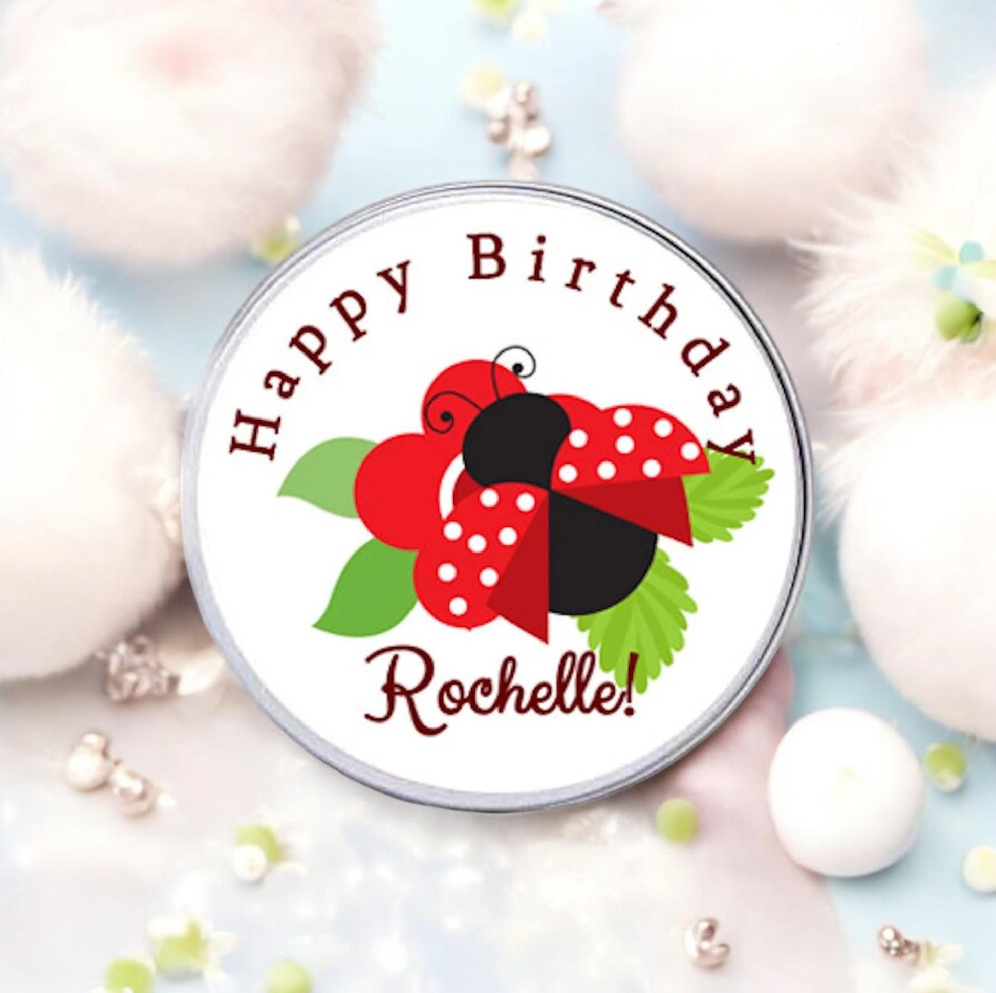Personalized Labels Ladybug Girl First Birthday Thank You Stickers for Party Favors