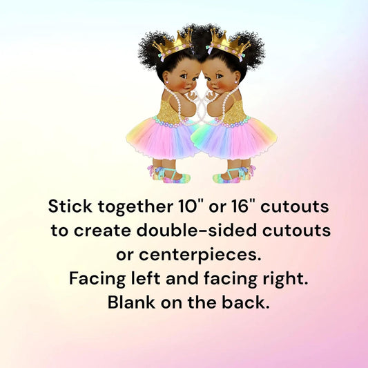 Stylist Barber Baby Boy Girl Cutouts Birthday Baby Shower African American Gender Reveal Twins Party Decoration
