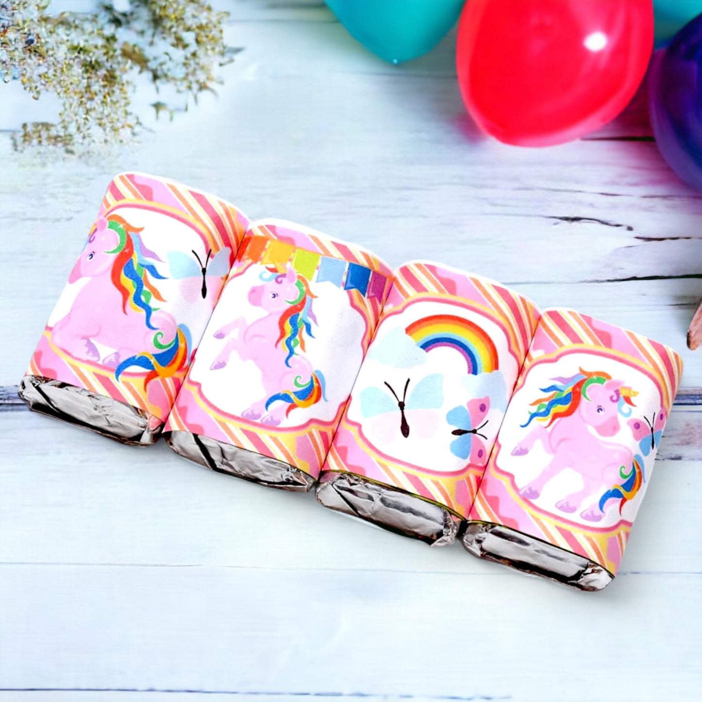 Pink Unicorn Candy Labels, Baby Shower Party Favors Girl Unicorn Birthday, Stickers Candy Wrappers Miniatures