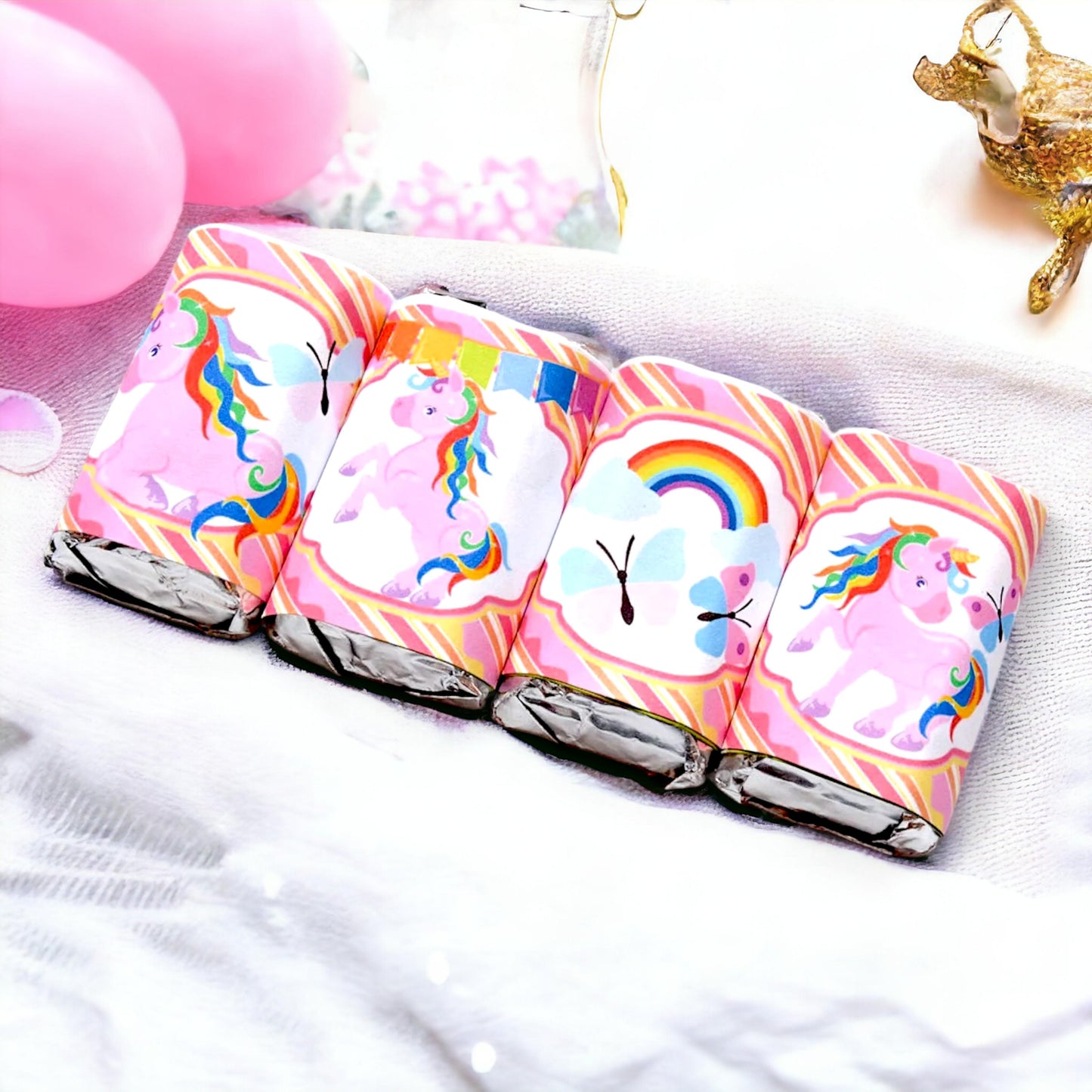 Pink Unicorn Candy Labels, Baby Shower Party Favors Girl Unicorn Birthday, Stickers Candy Wrappers Miniatures