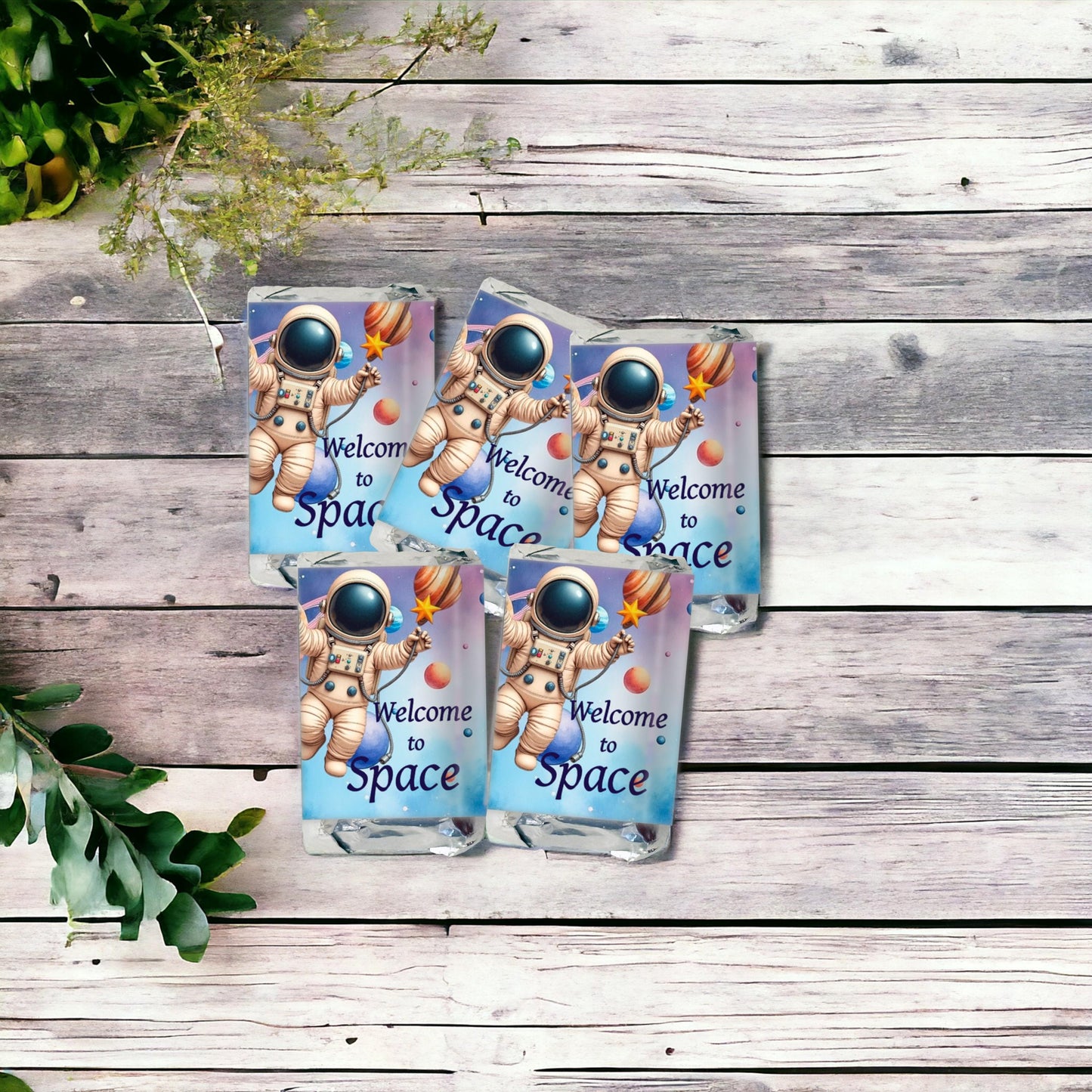 Welcome to Space Candy Bar Wrappers, Boy Astronaut Labels Birthday Baby Shower Party Favor Stickers