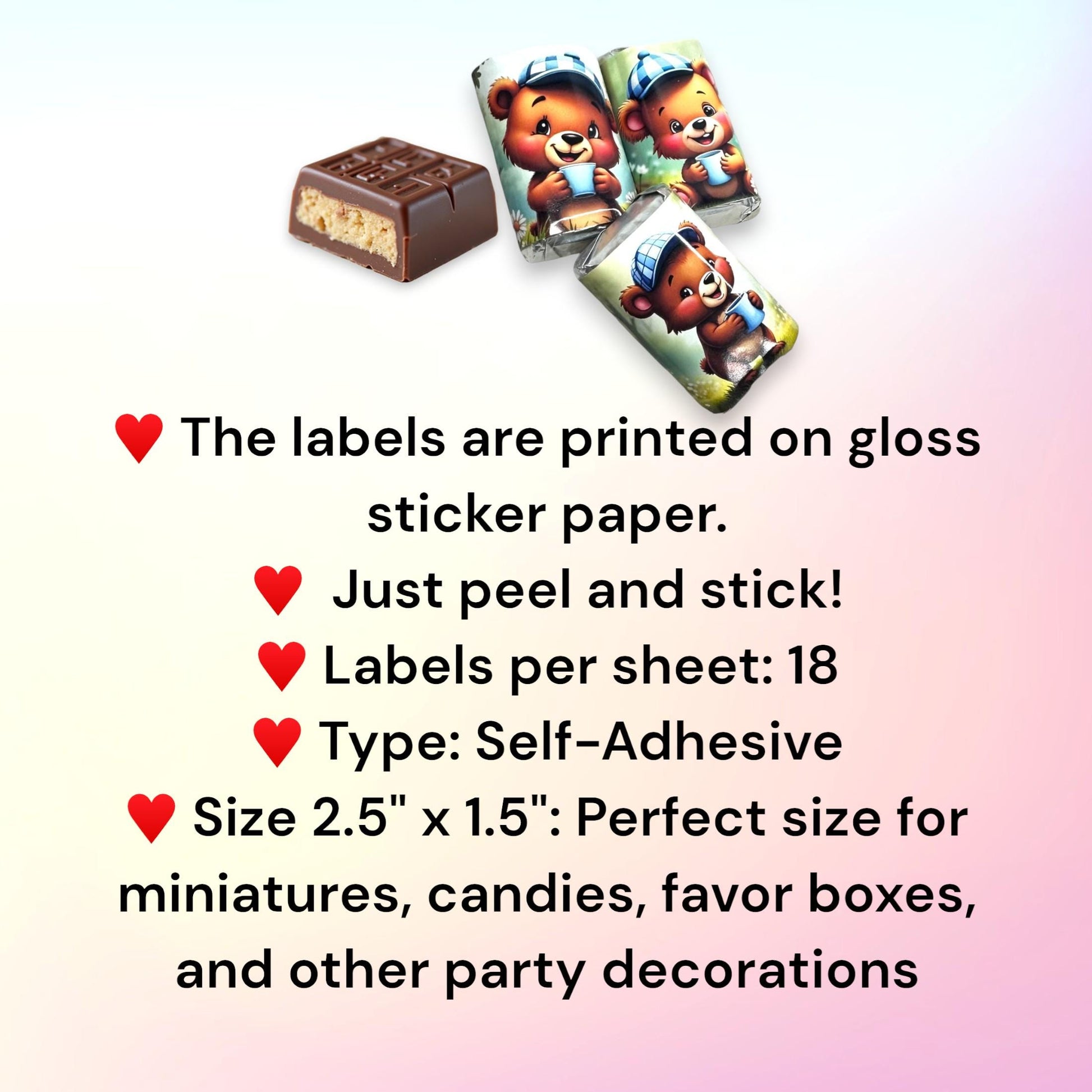 Baby Shower Bear Candy Bar Wrappers, 1st Forest Woodland Birthday, Blue White Checkered Cap Mug, Mini Bar Party Supplies