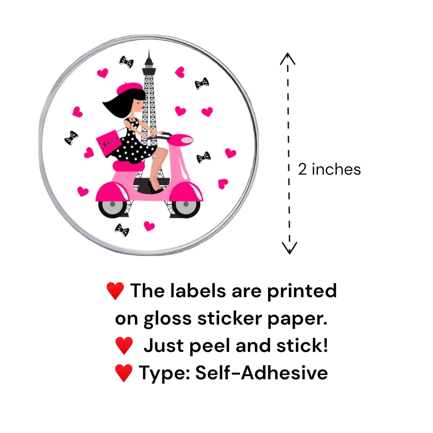 Paris Birthday Party Favor Labels Stickers, France Eiffel Tower Theme Decoration, 16th Birthday