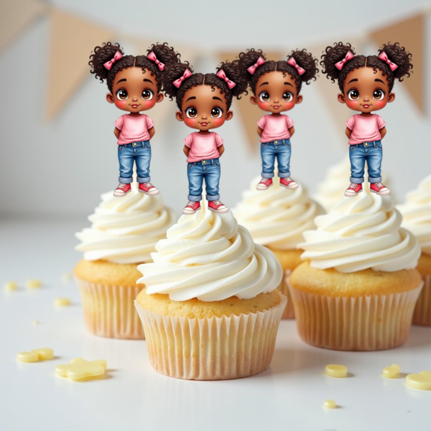 Blue Jean Denim Theme Girrl Party Centerpiece Cutouts, Birthday Table Decorations, Cake Topper Birthday Baby Shower