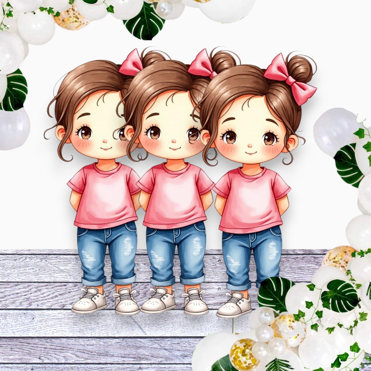 Blue Jean Denim Theme Girrl Party Centerpiece Cutouts, Birthday Table Decorations, Cake Topper Birthday Baby Shower
