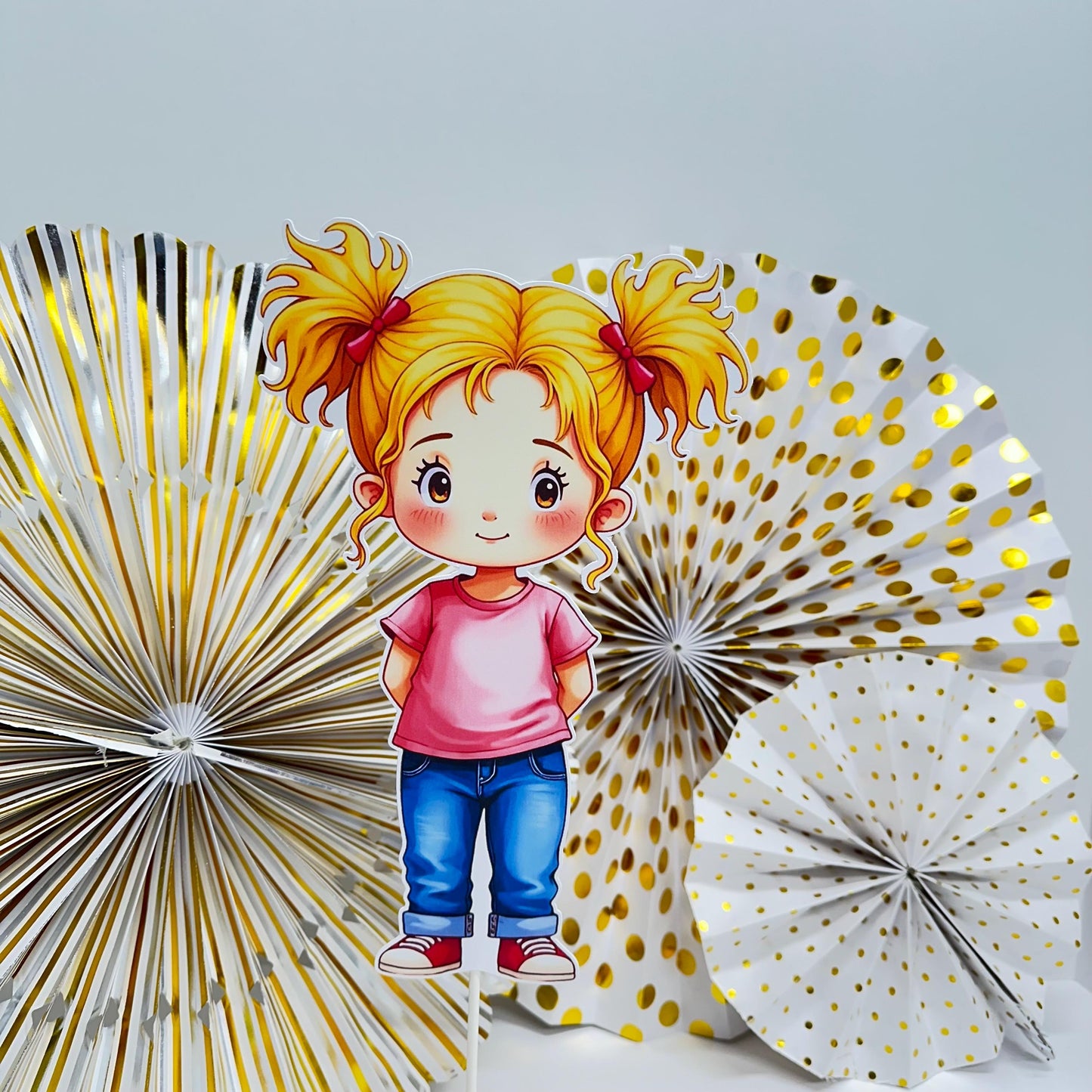 Blue Jean Denim Theme Girrl Party Centerpiece Cutouts, Birthday Table Decorations, Cake Topper Birthday Baby Shower