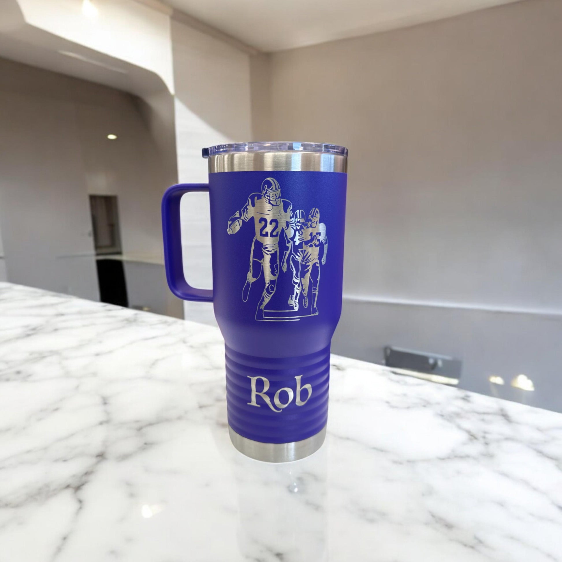 Personalized Text Company Logo Travel Tumbler Cup Water Bottle, Corporate Custom Name Laser Engraved Tumbler, Stainless Steel Coffee Mug