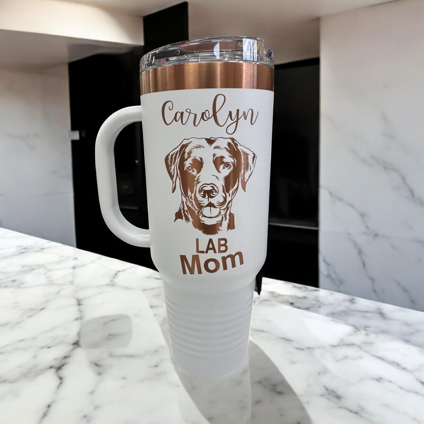 Personalized Text Company Logo Travel Tumbler Cup Water Bottle, Corporate Custom Name Laser Engraved Tumbler, Stainless Steel Coffee Mug