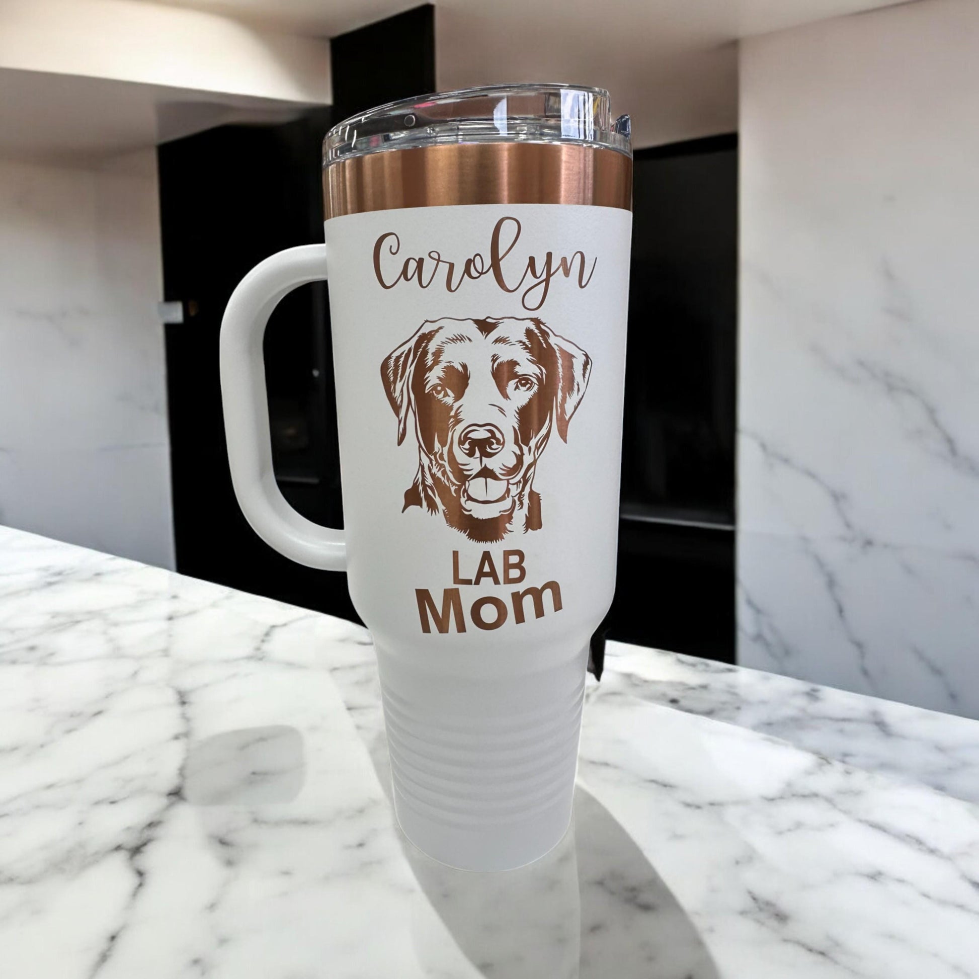 Personalized Text Company Logo Travel Tumbler Cup Water Bottle, Corporate Custom Name Laser Engraved Tumbler, Stainless Steel Coffee Mug
