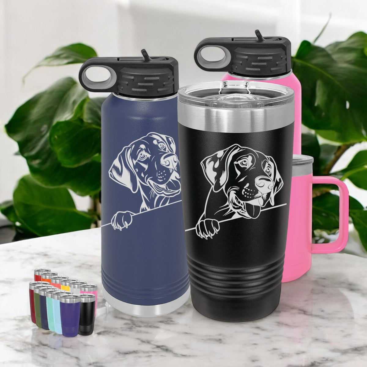 Personalized Vizsla Dog Tumbler, Engraved Insulated Gift