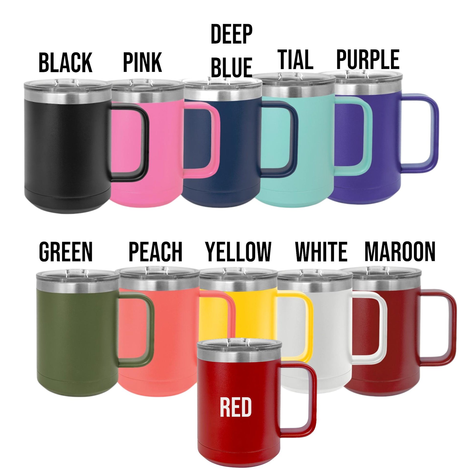 15 oz Personalized Farm Coffee Mug – Farmhouse Cup with Handle – Custom Laser Engraved Cow, Chicken, Duck Farmhouse Logo with Name