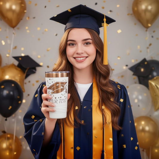 Personalized Graduation Tumbler – Class of 2026 Laser Engraved Cup