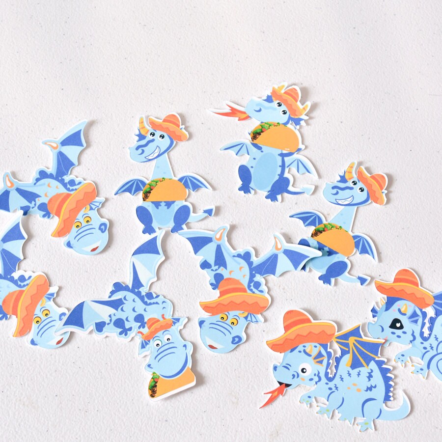 Dragon Taco Cake Toppers, Mexican Taco Dragon Baby Shower Birthday Decoration