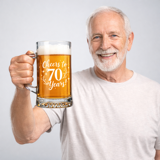 70th Birthday Beer Glass