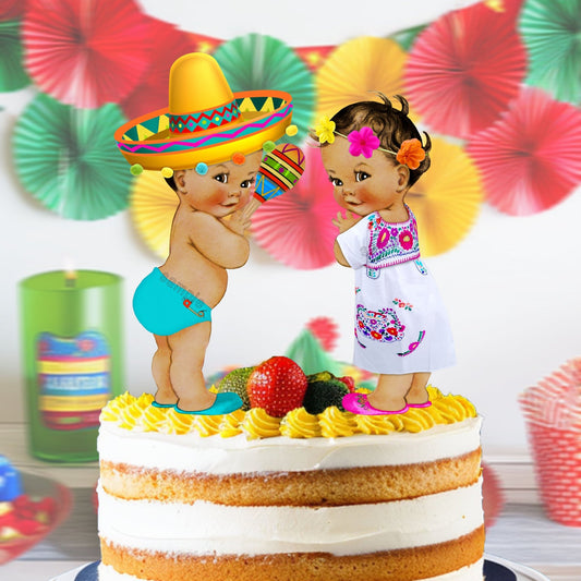 Boy Girl Mexican Fiesta Centerpiece Cutouts Cinco De Mayo Birthday Party -Fiesta-Fiesta Party Decoration