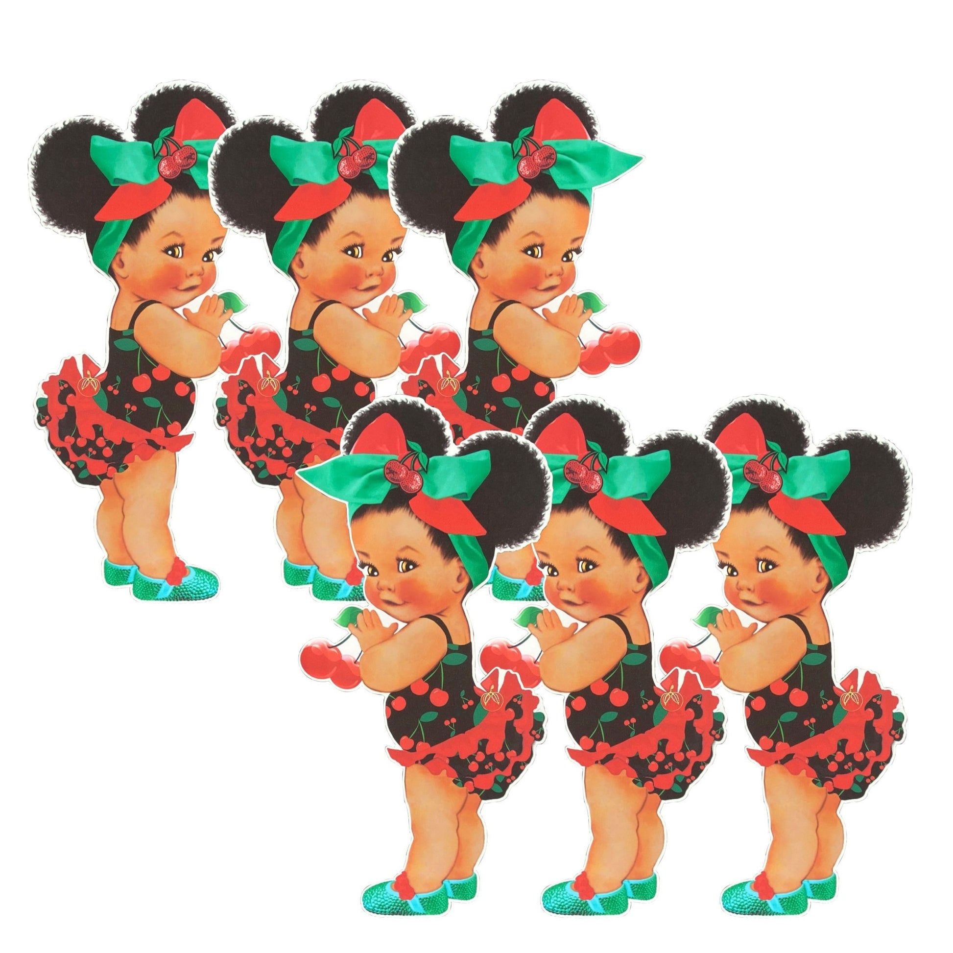 Cherry Girl Centerpieces Cutouts Baby Shower Birthday Party Decor -cherry-cherry baby shower