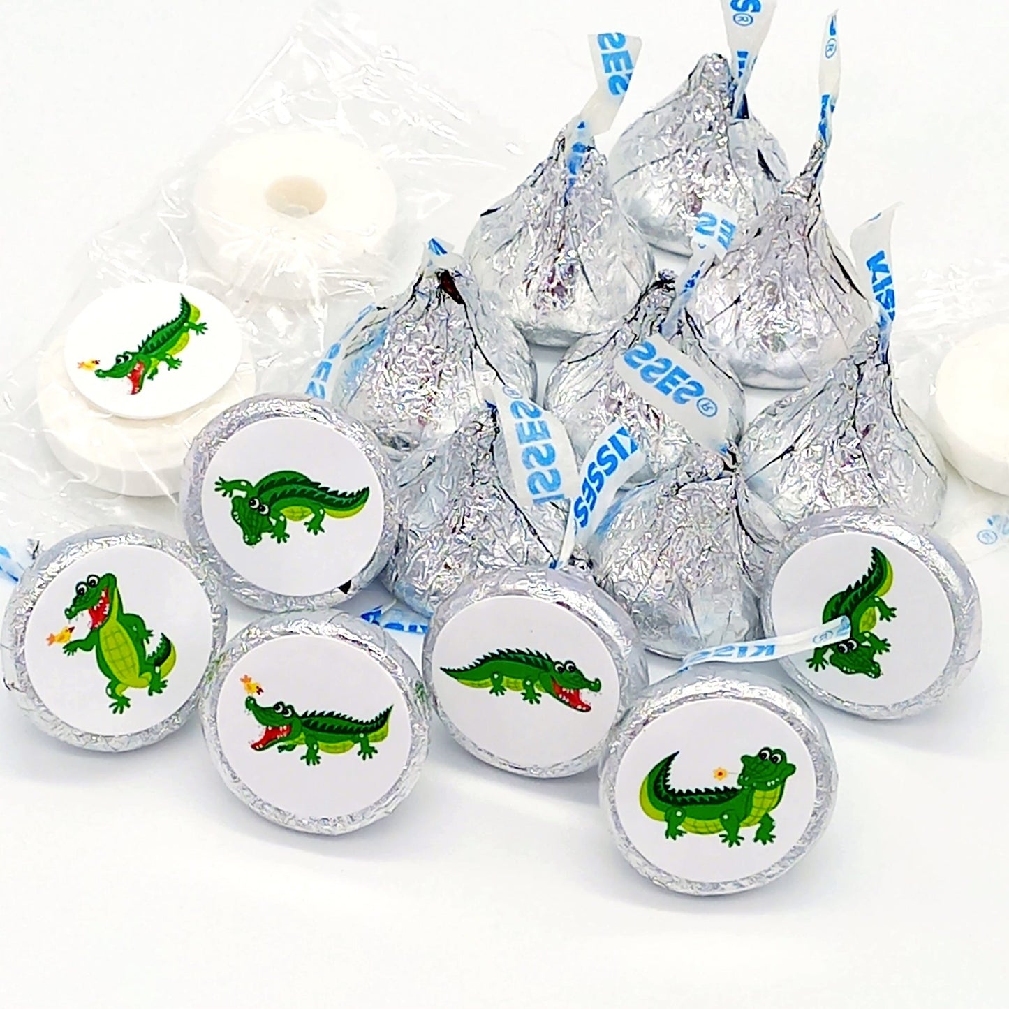 Crocodile Stickers Labels Tropical Party Favor Decoration -Aloha Tropical-candy labels