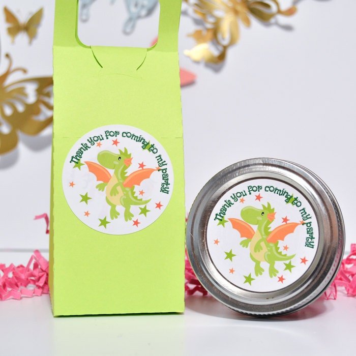 Dragon Thank You Party Favor Labels Stickers -dragon-dragon baby shower