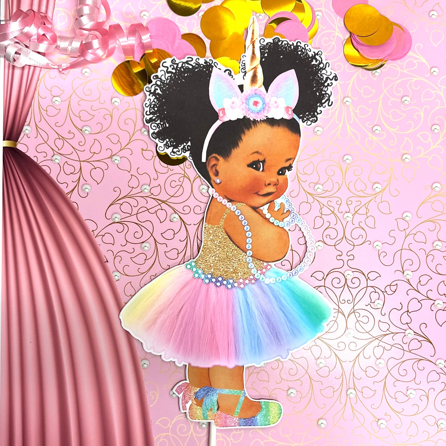 Rainbow Unicorn Princess Cutouts Baby Shower Baby Birthday Decor