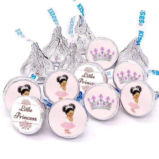 Little Princess Pink Tulle Silver Crown Labels for Candy Bar Baby Shower Birthday Decoration -candy labels-pink princess
