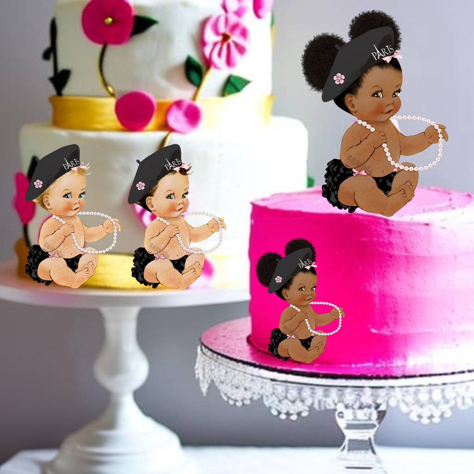 Paris Theme Baby Shower Girl Centerpieces Cutouts Table Decoration -Paris Party-princess