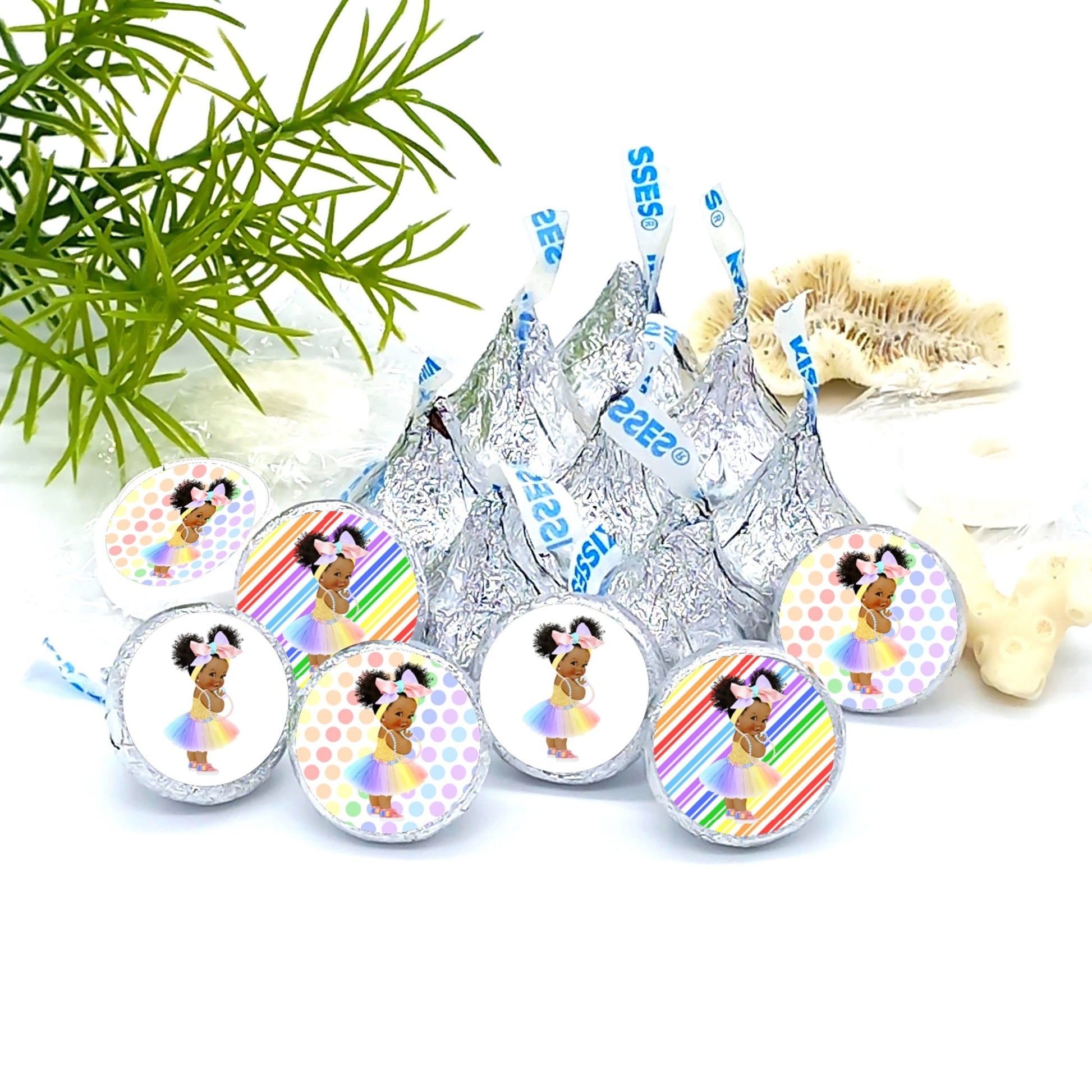 Rainbow Princess Labels Stickers for Candy Bar Baby Shower Birthday Decoration -candy labels-princess