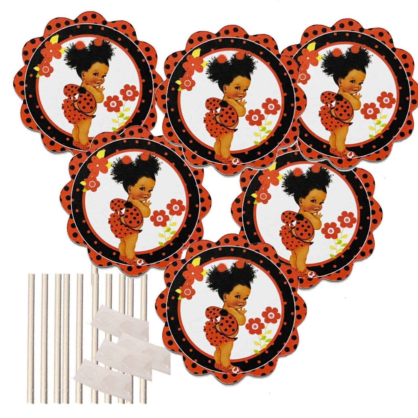 Sitting Lavender Princess Cake Toppers DIY African American Baby Girl --