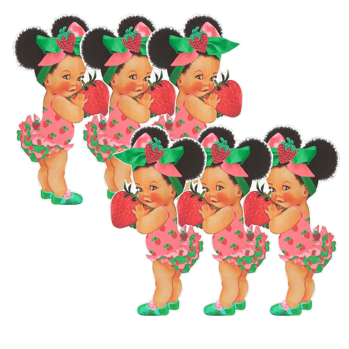 Strawberry Girl Centerpieces Cutouts Baby Shower Birthday Party Decor -princess centerpiece-strawberry