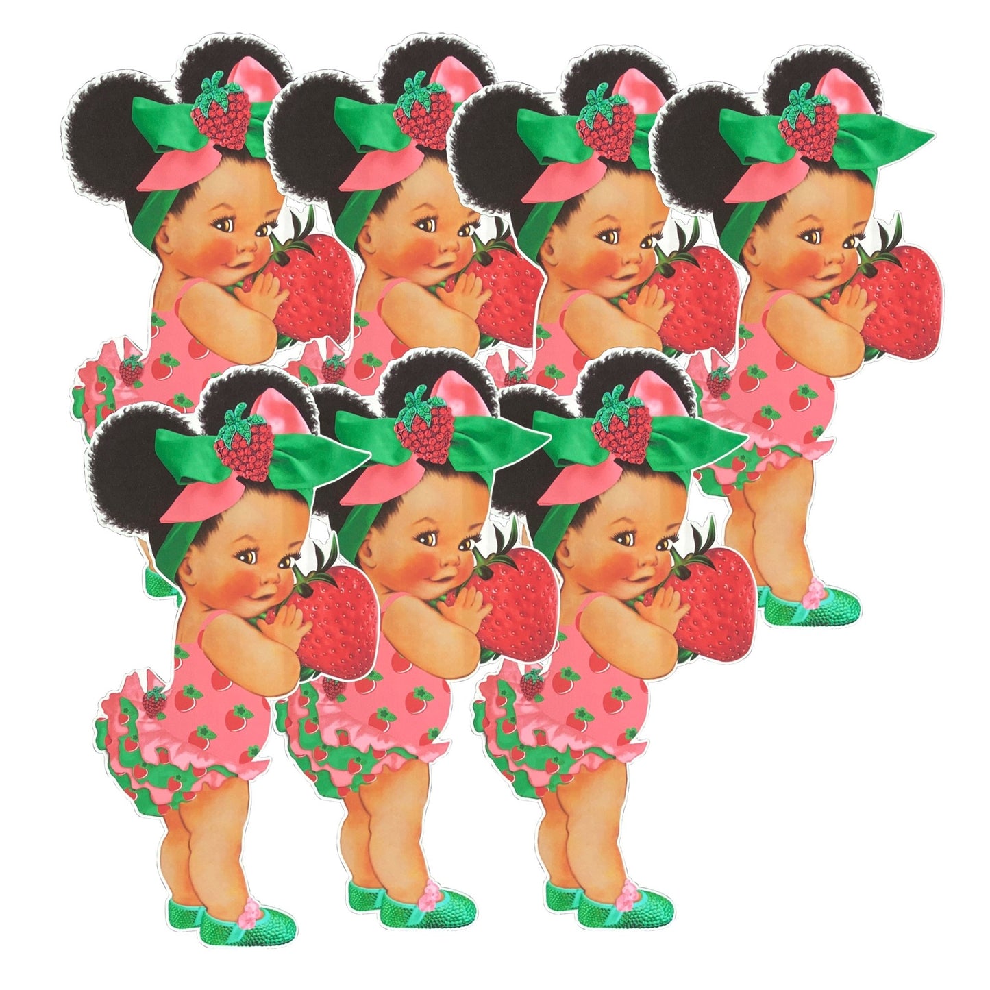 Strawberry Girl Centerpieces Cutouts Baby Shower Birthday Party Decor -princess centerpiece-strawberry