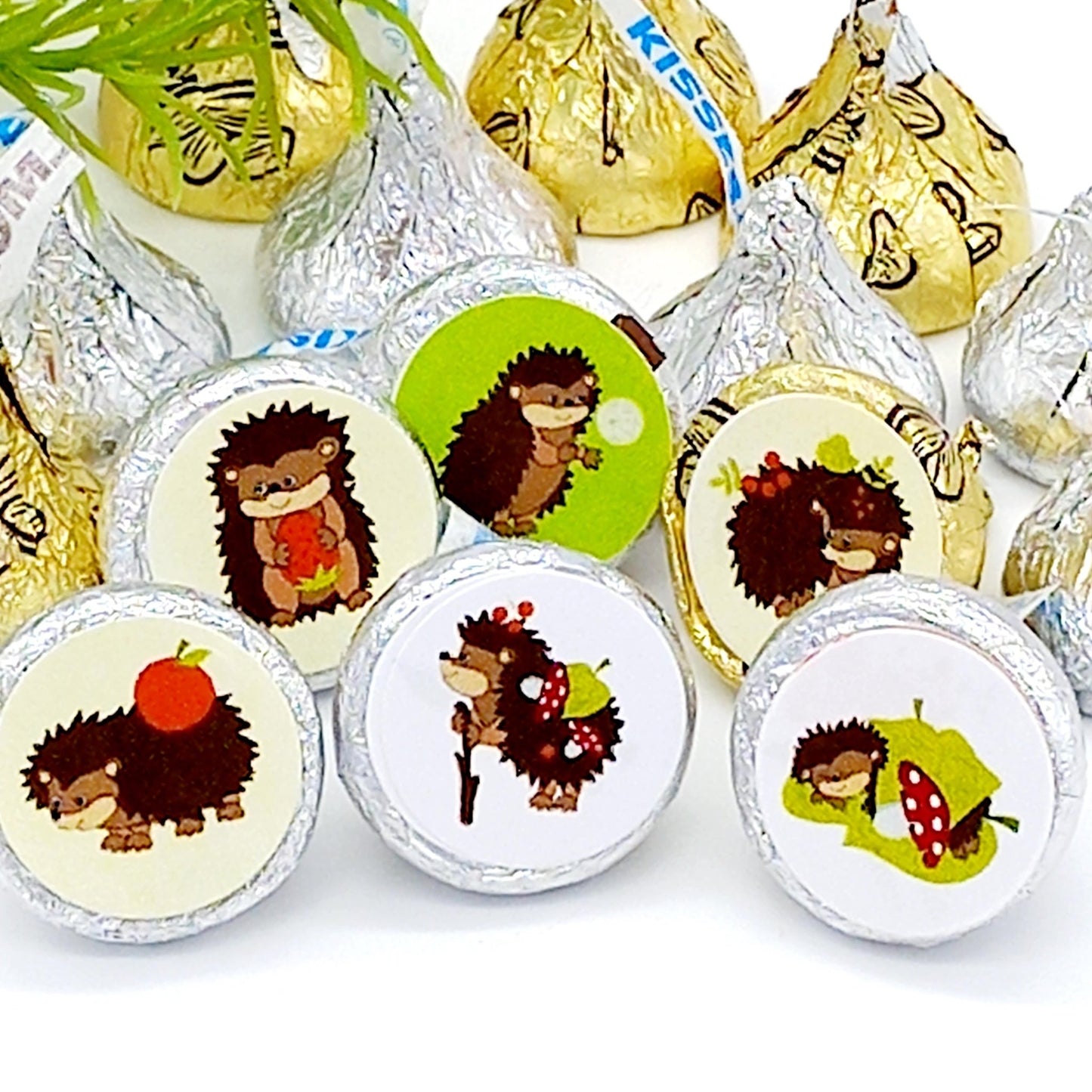 Strawberry Hedgehog Labels for Woodland Theme Baby Shower Birthday -candy labels-strawberry