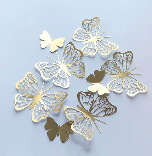 Unique Gold Foil Paper Butterflies Decal Wall Decor -butterfly-