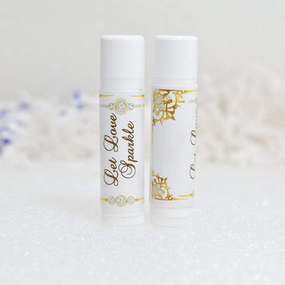 Wedding Lip Balm Labels Let Love Sparkle Party Favor Bridal Shower Stickers