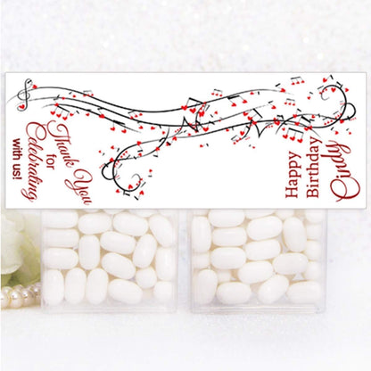 Personalized Music Party Favor Tic Tac Labels Stickers Birthday Wedding Bridal Shower Stickers Set of 24