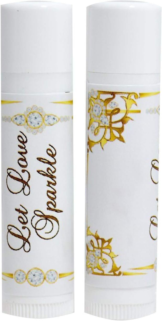 Wedding Lip Balm Labels Let Love Sparkle Party Favor Bridal Shower Stickers