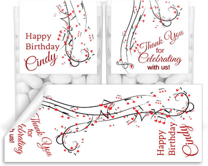 Personalized Music Party Favor Tic Tac Labels Stickers Birthday Wedding Bridal Shower Stickers Set of 24