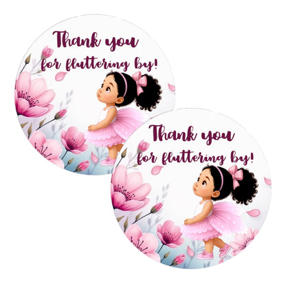 40 Fairy Garden Party Decorations Labels Stickers Birthday Party (African American)