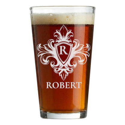 Custom Beer Pint Glass 16 oz Personalized Glasses for Men, Women, Friends Family, Wedding Birthday Drinkware (1, Design 1)