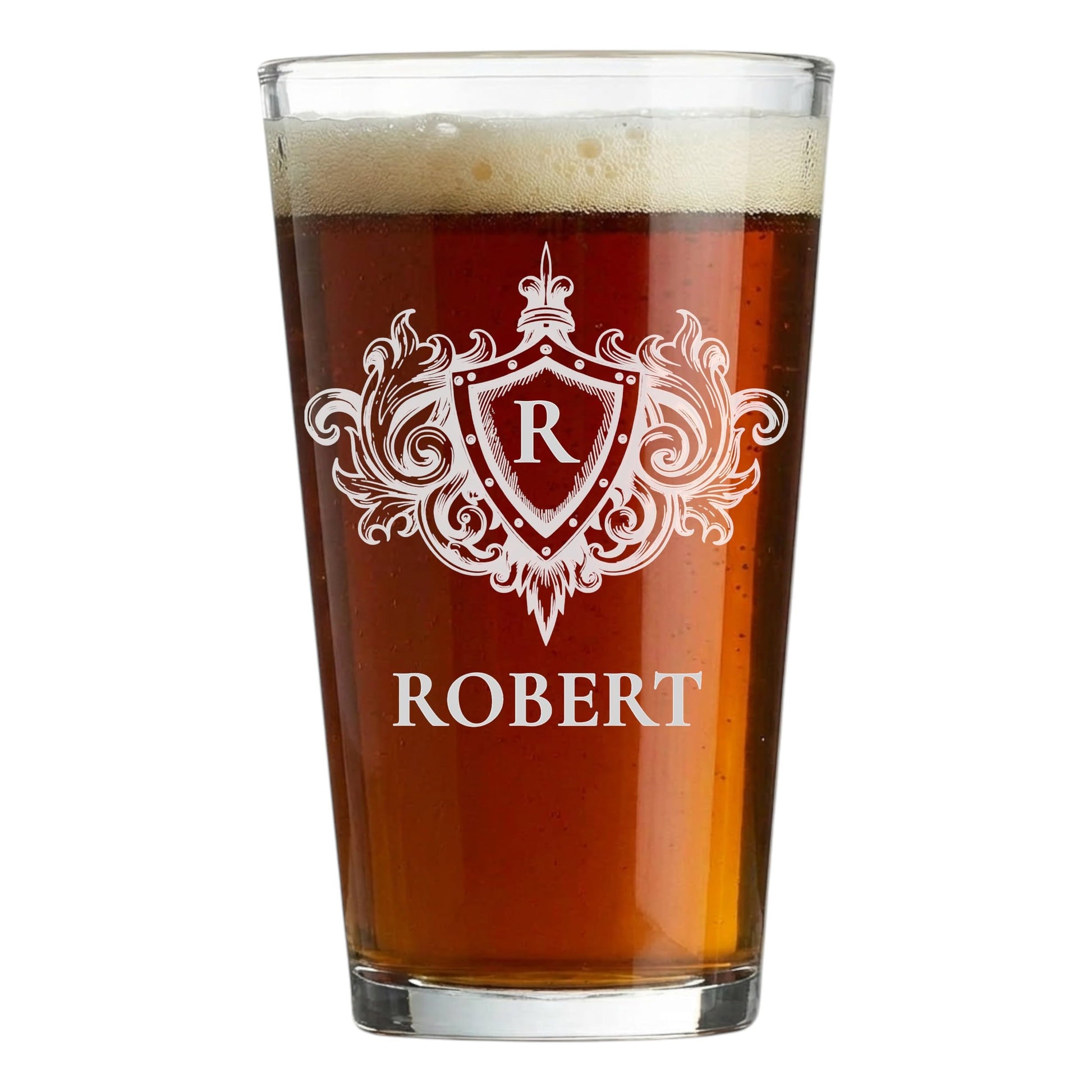 Custom Beer Pint Glass 16 oz Personalized Glasses for Men, Women, Friends Family, Wedding Birthday Drinkware (1, Design 1)