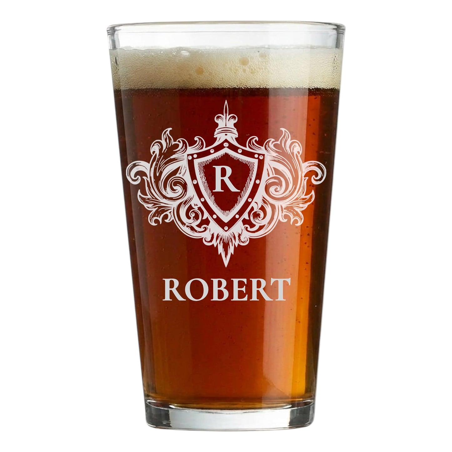 Custom Beer Pint Glass 16 oz Personalized Glasses for Men, Women, Friends Family, Wedding Birthday Drinkware (1, Design 1)