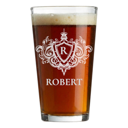 Custom Beer Pint Glass 16 oz Personalized Glasses for Men, Women, Friends Family, Wedding Birthday Drinkware (1, Design 1)