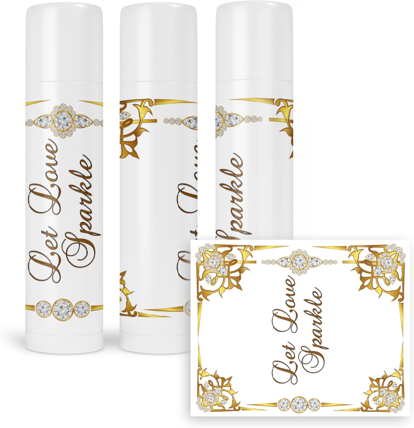 Wedding Lip Balm Labels Let Love Sparkle Party Favor Bridal Shower Stickers