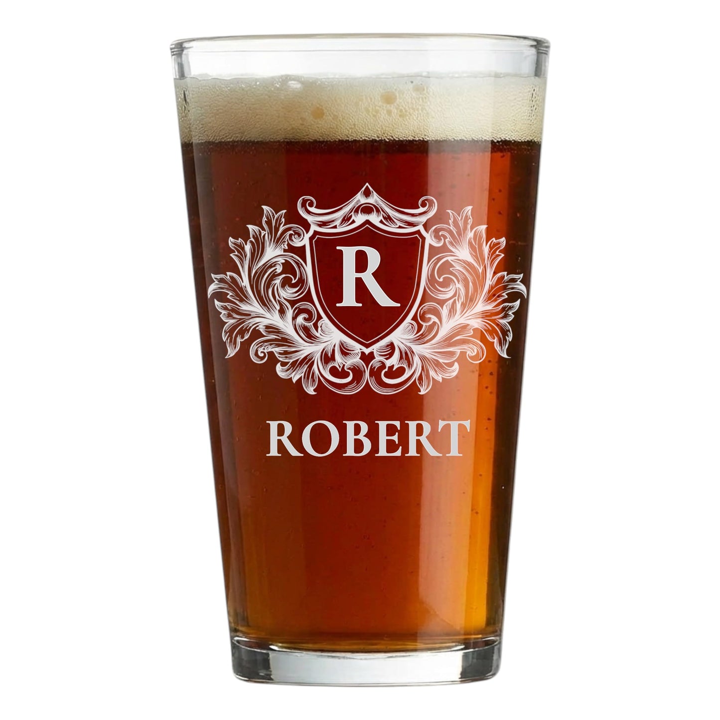 Custom Beer Pint Glass 16 oz Personalized Glasses for Men, Women, Friends Family, Wedding Birthday Drinkware (1, Design 1)
