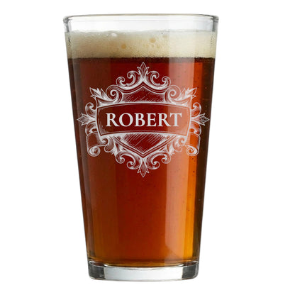 Custom Beer Pint Glass 16 oz Personalized Glasses for Men, Women, Friends Family, Wedding Birthday Drinkware (1, Design 1)